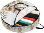 30 Inch Round Storage Bag 1 Pack,Easter Rabbit Wreath Colorful Egg Waterproof Wreath Storage Container with Handles&Zipper Spring Meadow Wild Flower Closet Organizer Bags Garland Box - Image 2