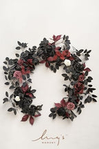 Ling's moment 5 FT Black Artificial Flower Garland - Image 5