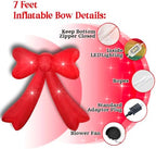 Mother's Day,Birthday,Valentine's Day,Wedding Inflatables Giant Red Bow Lighted Balcony Terrace Porch Yard Lawn Inflatable Decoration with Built-in Fan and Ropes Holiday Party Decor, (7FT-Red Bow) - Image 3
