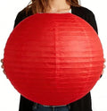 10Pcs 16 Inch Large Red Paper Lanterns, Jumbo Hanging Party Decorations by Peywot