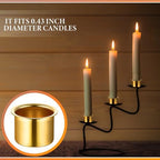 Sliner 100 Pack 0.87'' Gold Metal Candle Holders with Round Flat Base - Image 5