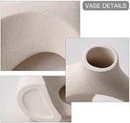Levvohd Snuggle Hollow Ceramic Vase Set of 2 for Modern Nordic Home Decor - Image 6