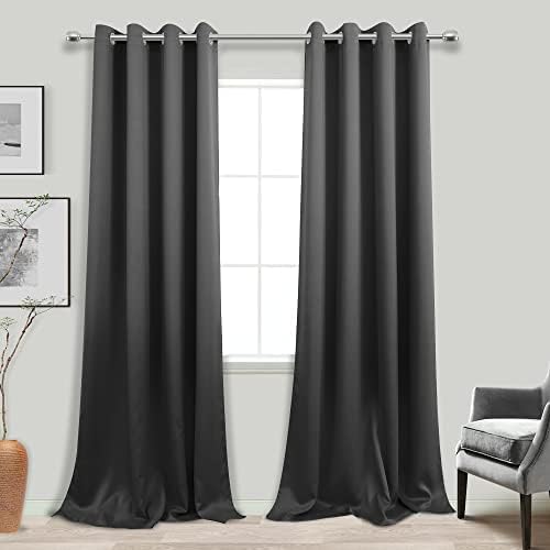 KOUFALL 132 Inch Curtains Long,Blackout 2 Panels Set Grommet 11 FT Room Darkening Tall Curtains for Living Room,Dark Grey - Image 3