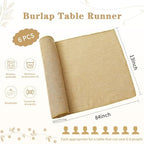 6 Pack Burlap Table Runners 13x84 Inch Rustic Jute Table Linens - Image 3