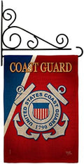 Coast Guard Burlap Garden Flag - Set Wall Holder Armed Forces USCG Semper Paratus United State American Military Veteran Retire Official - House Banner Small Yard Gift Double-Sided , "garden flag 13""x 18.5""" by Breeze+Decor