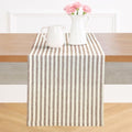 Solino Home 100% Linen Table Runner, 14 x 132 in, Brown and Cream Striped by SolinoHome
