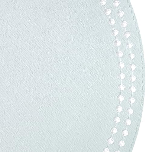 Bodrum Pearls Round Embroidered Placemats Set of 4 – 15" Elegant Table Mats for Dining, Weddings & Special Occasions, Decorative, Wipe-Clean Vinyl Placemats, Celadon/White - Image 3