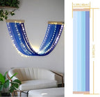 Macrame Fairy Lights Battery Operated with Remote & Timer, Blue Gradient - Image 4