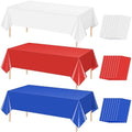 24 Pack 4th of July Tablecloths, Red White and Blue Disposable Plastic Tablecloth, Rectangle Table Cover for Independence Day Memorial Day Veterans Day 250 Anniversary Decorations, 54 x 108 Inch by MASHAN