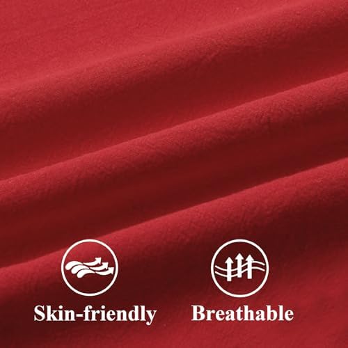ZWJD Red Pillow Covers 22x22 Set of 2 Throw Pillows with Fringe, Chic Cotton Decorative Square Cushion Covers for Sofa, Couch, Bed, Living Room, Farmhouse, Boho Decor - Image 4