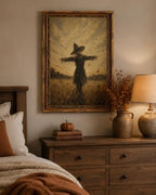 Gold Framed Scarecrow Wall Art, Autumn Farmhouse Canvas Print, 24x16 - Image 6