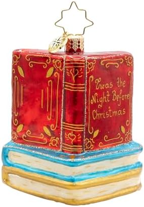 Christopher Radko Santa's Book Nook Gem Glass Christmas Ornament - Image 2