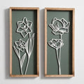 Tide and Tales Floral 3D Green Wall Art, Botanical Wall Decor, Set of 2 by TideandTales