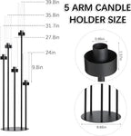 2Pcs 39.8'' Tall Black Candle Holder with Acrylic Shades for Halloween - Image 2