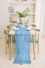 12 Pack Light Blue 10 Ft Cheesecloth Table Runner 20x120 Inch Boho Wrinkled Sheer Romantic Gauze Decor for Wedding, Bridal Shower, Birthday Party - Image 7