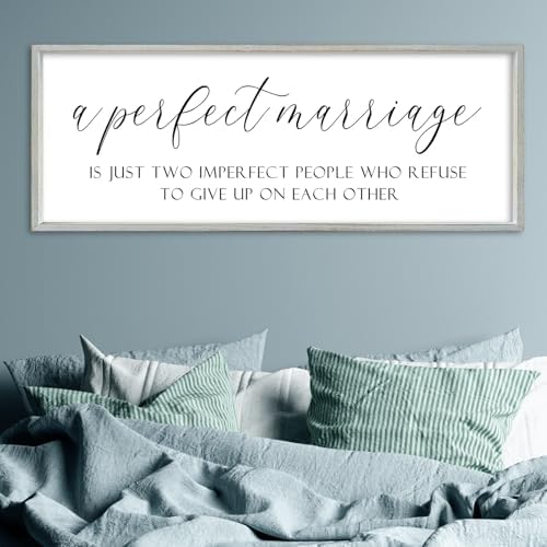 SRSZHIYUE A Perfect Marriage Wedding Decor Sign, White, 40"×15" - Image 7