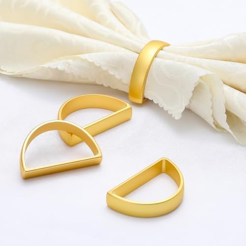 KPOSIYA Metal Gold Napkin Rings Set of 96 for Fall Thanksgiving Christmas - Image 2