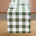 Solino Home 100% Linen Table Runner, 14 x 120 in, Olive and White Check by SolinoHome