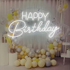 Happy Birthday LED Neon Signs Transparent Acrylic Lights Decor for Wedding Birthday Party Wall Home Bedroom Room Art Decoration with USB Light Modulator 5V - Image 4