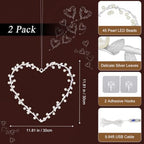 Lewondr 12" Metal Hanging Heart Lights, 2Pack - Image 4