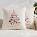 Christmas Throw Pillow Covers 24x24 Set of 2, Embroidered Red Tree by Unknown