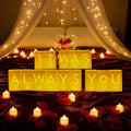 It Was Always You Decorations – Romantic Decoration Kit with Light Up Letters, 30 Tea Light Candles, 2000 Rose Petals, 10 Balloons – Luminary Bags for Anniversary Surprise by VidwanHome%E2%80%93OrderYousToda