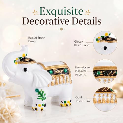 12 Pcs Indian Return Gift Bulk for Pooja, White Elephant Statue - Image 5