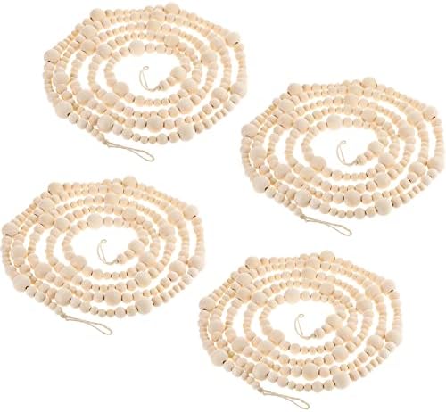 Boao Christmas Wooden Beads Garland, Christmas Tree Decor (Beige) by Boao