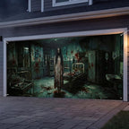 WovWeave 7 x 16 Ft Halloween Garage Door Cover Banner, Horror Hospital - Image 5