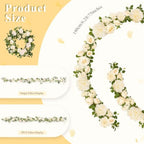 Findosom Total 12.4Ft Artificial Flowers Garlands for Decoration, Champagne - Image 6
