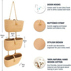 OrganiHaus Over the Door Organizer, Woven Rope Hanging Baskets, 3-Tier - Image 2
