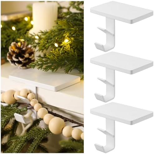 MorningRo 6 Pack 2 in 1 Stocking Holders for Mantle, White by MorningRo