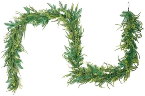 6 Ft Christmas Cedar Garland, Real Touch Pine Garlands, Artificial Realistic Faux Greenery Garland for Xmas Home Fireplace Wall Indoor Outdoor Christmas Decorations (Eriksson Cypress, 6 FT) by SAYA+KIJI