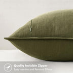 MIULEE Decorative Linen Euro Sham Pillow Covers 26x26 Inch Green - Image 3