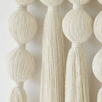 Jakalin Macrame Wall Hanging Boho Tassel White Fiber Wall Art 19.6"x15.7" - Image 6