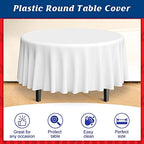 MASHAN 24 Pack 4th of July Plastic Tablecloth, Red White and Blue Patriotic Disposable Tablecloth, Round Table Cover for Patriotic Independence Day Memorial Day 250 Anniversary Decorations, 84 Inch - Image 4