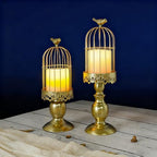 2PCS Iron Birdcage Candle Holder Decorative for Weddings Home Vintage Detachable Centerpieces Tables Hanging Outdoor Indoor Courtyard by Unknown