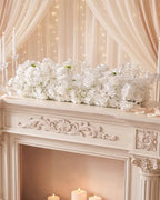 36inch Aisle Flower Garland with Chiffon Sheer Drape, White Rose & Sakura Artificial Flowers for Wedding Arch, Backdrop, Reception Table Decor - Floral Runner for Ceremony Pathway & Bridal Suite - Image 4