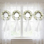 Dream Loom Wreath Sash for Front Door, 12pcs White Wreath Sash Garland Ribbon Accessories for Xmas Party Yard Doorway Indoor Outdoor Wall Wedding Decor - Image 2