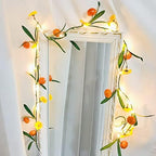 Artificial Pumpkin Plant Vine Faux Pumpkin and Yellow Flowers Ivy Green Leaves Garland with 2M 20 LED Coper Wire String Light Wedding Birthday Indoor Decor Fairy Light (Pumpkin, 4) - Image 7