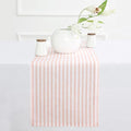 Solino Home 100% Linen Table Runner, 14 x 120 in, Coral and White Striped by SolinoHome