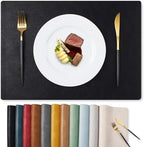 MOSAYT Vinyl Faux Leather Placemats, Set of 6, Black by MOSAYT