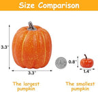 winemana 46 Pcs Artificial Pumpkins Fall Decorations, Orange - Image 6