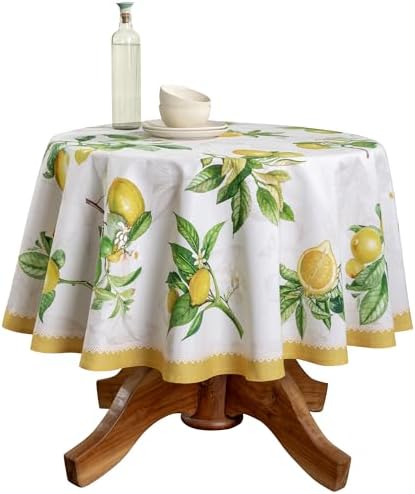 Maison d' Hermine Table Cloth Round Table Reusable 100% Cotton 63" Diameter by MaisondHermine