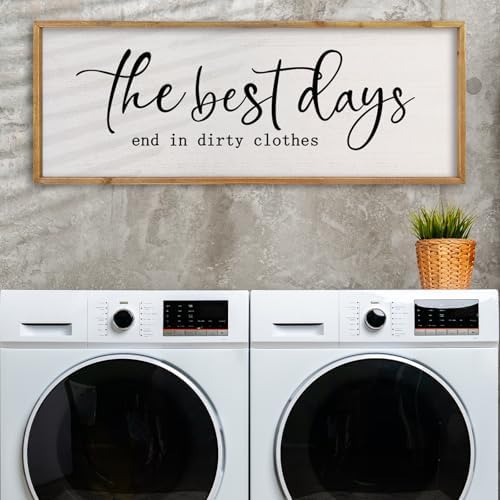 comurdyo Laundry Room Sign Wall Decor 32×12 Inch Wood - Image 4