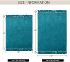 Chenille Throw Blanket for Couch 60" x 80" Twin, Teal - Image 3