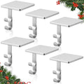 Zhengmy 6 Pcs 2 in 1 Fireplace Stocking and Garland Hangers Heavy Duty Metal Christmas Stocking Holder for Mantle, Two Hooks Hangers for Garland Balls Fireplace Xmas Holiday Party Decoration (Silver) by Zhengmy