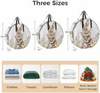 30 Inch Round Storage Bag 1 Pack,Easter Rabbit Wreath Colorful Egg Waterproof Wreath Storage Container with Handles&Zipper Spring Meadow Wild Flower Closet Organizer Bags Garland Box - Image 7
