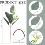 Janinka 100 Pcs Artificial Seeded Eucalyptus Stems Mixed Greenery - Image 2