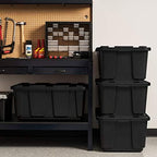 IRIS USA 4-Pack 27 Gal Heavy Duty Storage Tote Bins with Lids, Black - Image 2